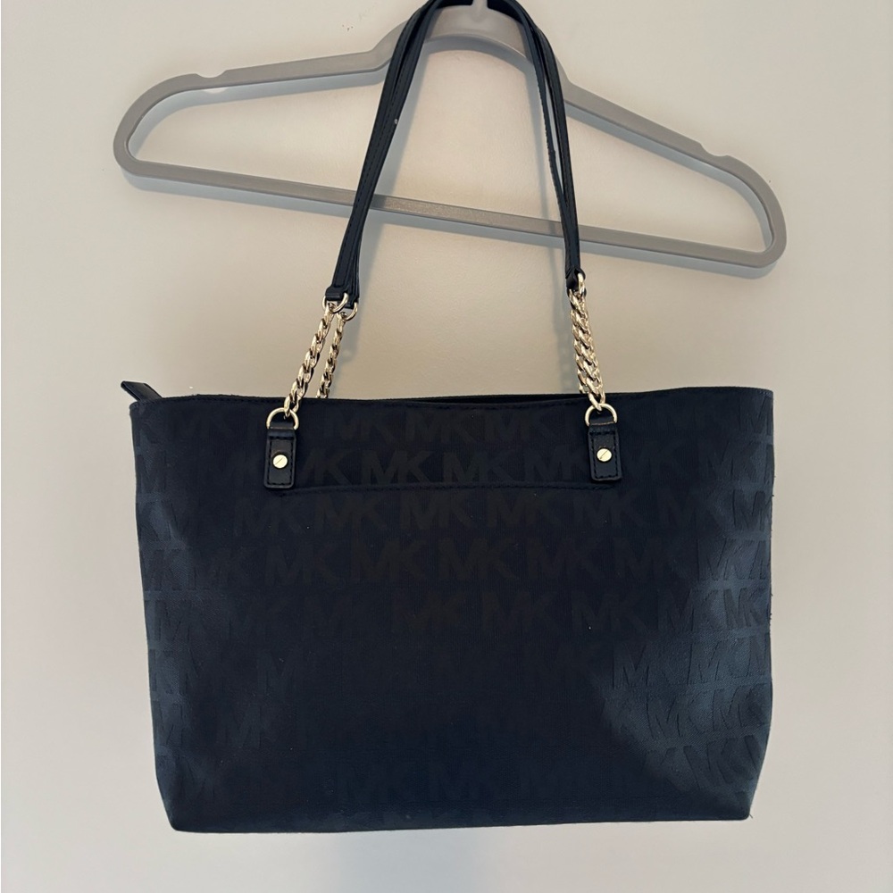 Michael Kors Black Tote with Gold Accents